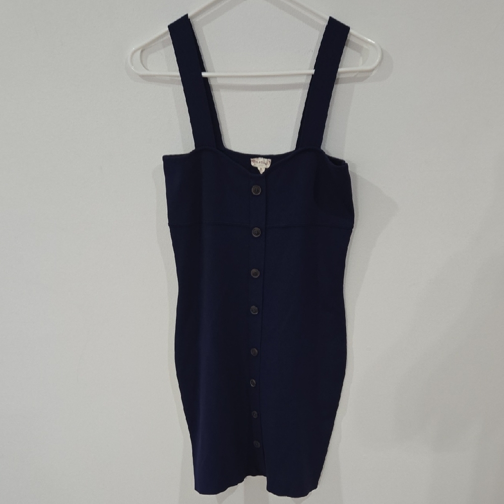 Hem & Thread Sz Medium Womens Navy Midi Dress